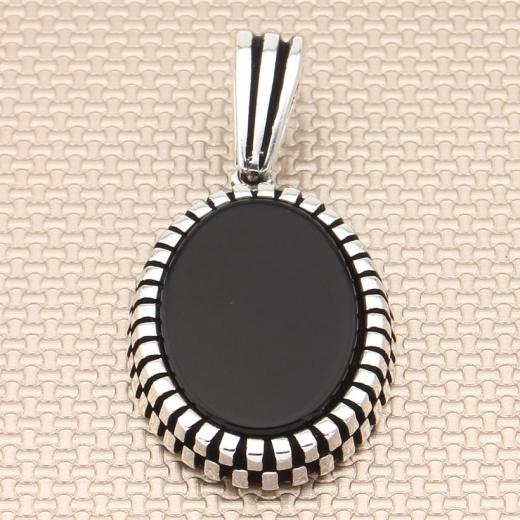 Men Pendant Onyx Stone 925 Sterling