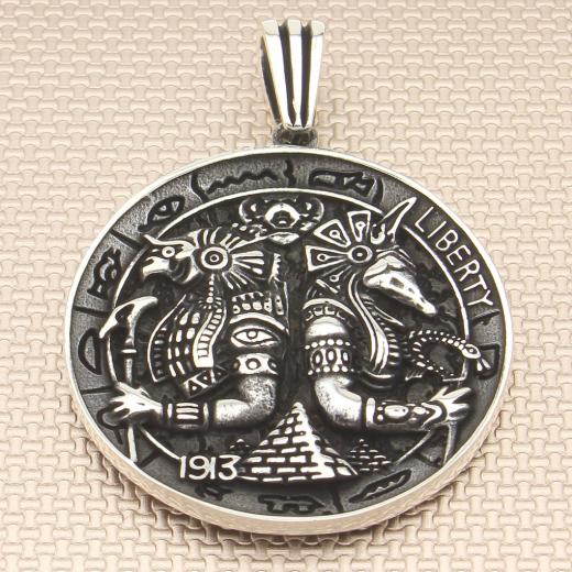 Egyptian Design Men Pendant 925 Sterling