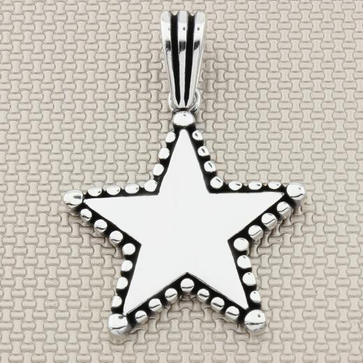 Star Design Men Pendant 925 Sterling