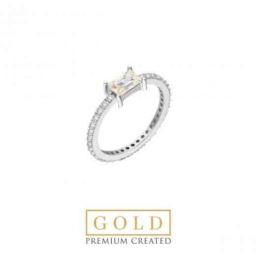 Premium Created Special Cut Stone 14K Gold Ring