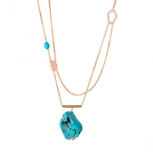 Silver Necklace Turquoise Collection Natural Stone 925 Sterling