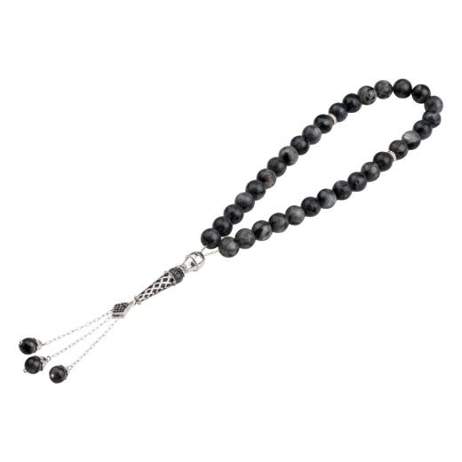 Natural Stone Labrodorite Worry Beads 925 Sterling Silver