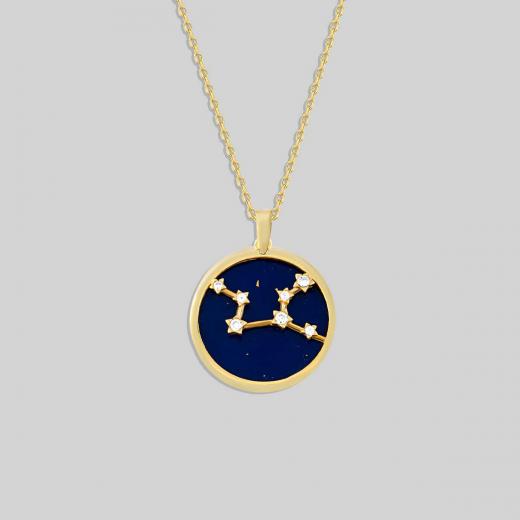 Silver Necklace Zodiac Collection Virgo Sign Lapis Stone 925 Sterling