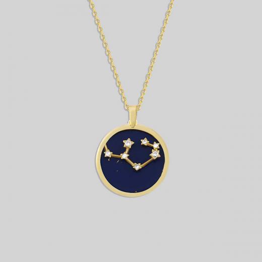 Silver Necklace Zodiac Collection Sagittarius Sign Lapis Stone 925 Sterling