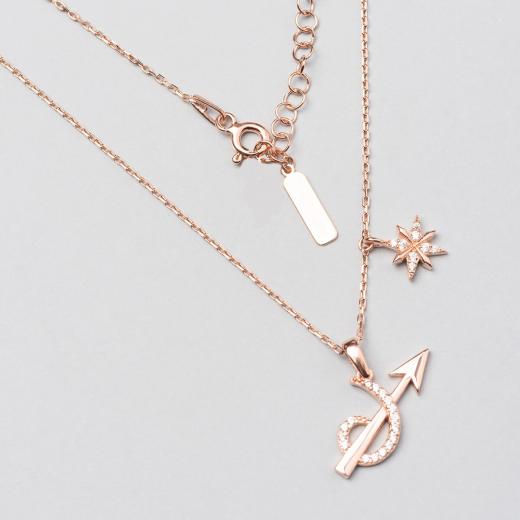 Silver Necklace Zodiac Collection Sagittarius Design 925 Sterling